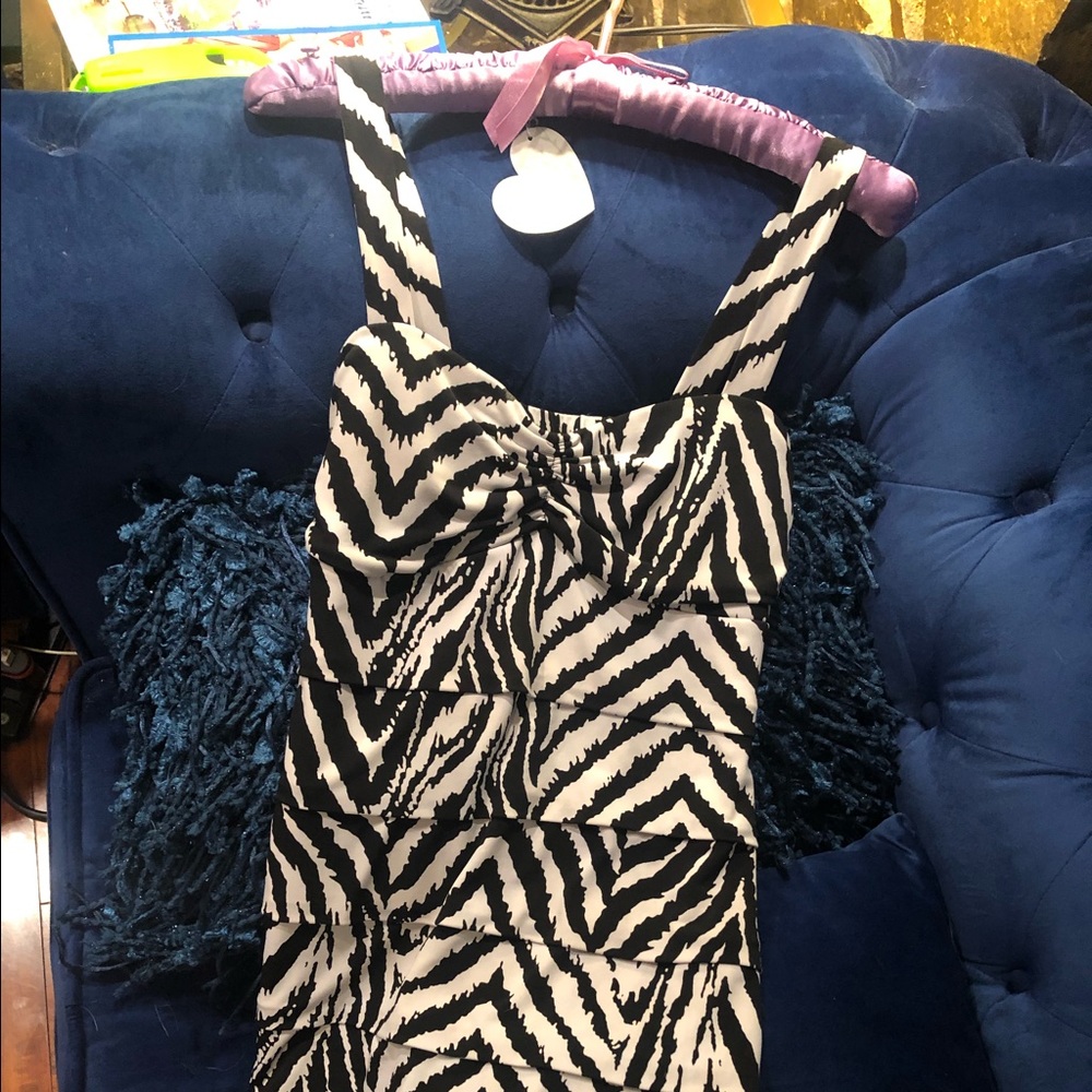 Sexy stretchy zebra minidress